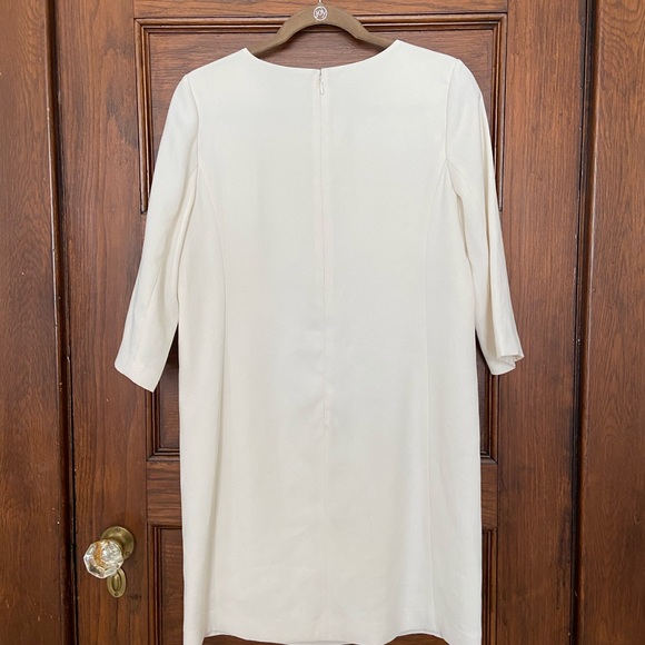 Anne Taylor Ivory White Dress 8P Long Sleeve - Picture 4 of 4
